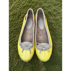 Chooka Duck Skimmer Size 8 Shoes Garden Rain Boat Ballet Yellow Rubber Tan